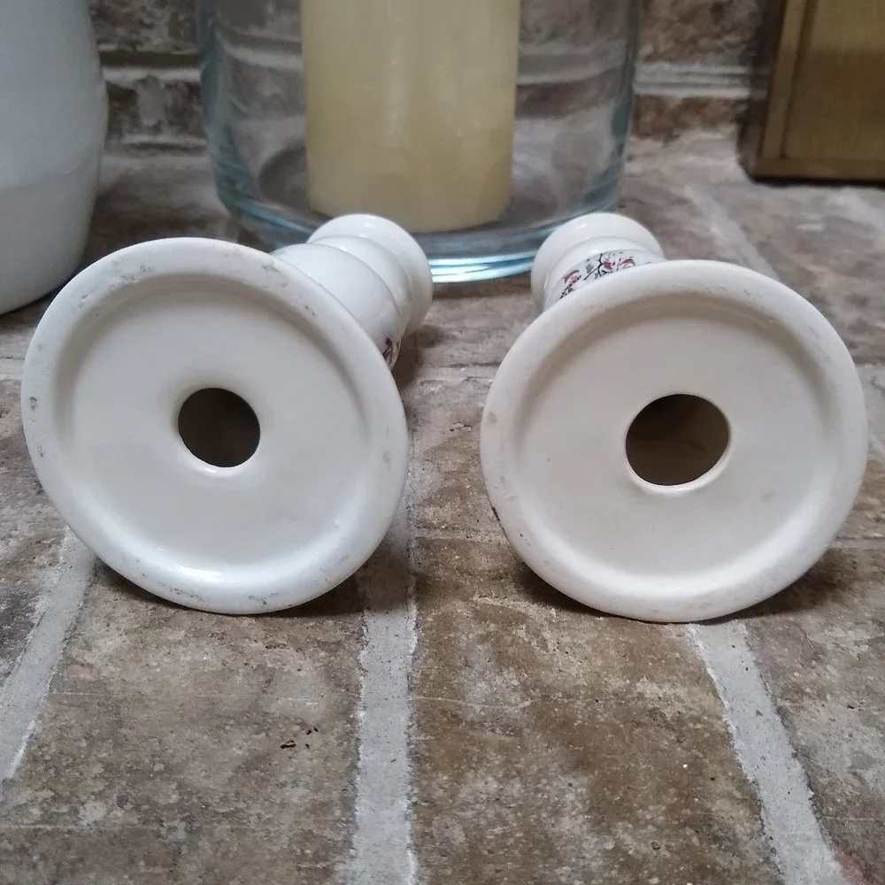 ROYAL SEASONS Candlesticks Stoneware Snowman Candle Tapers Holder - Picture 5 of 6